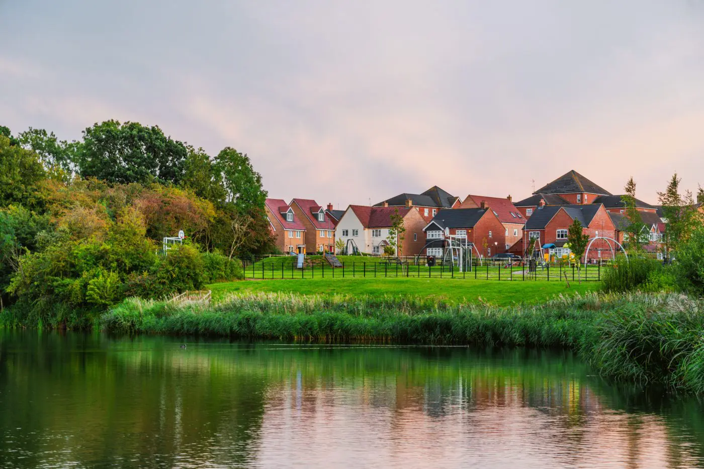The View Of Countryside Of Milton Keynes, Uk With The Residential House
