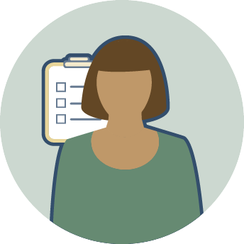 Firstpoint Icon Green Bg Woman Clipboard